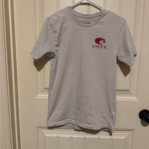 Costa Light Gray Short Sleeve Tee with Red Logo